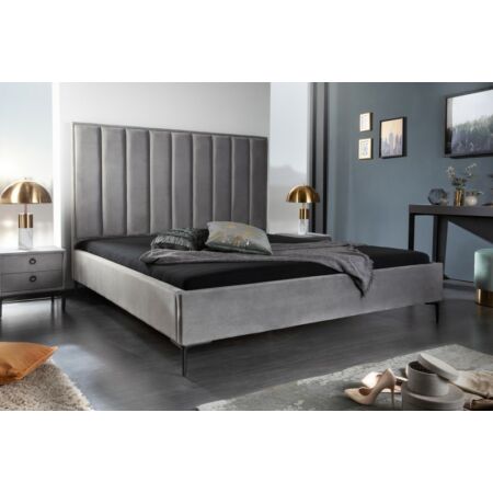 Amalie bársony ágy - szürke 200 x 160 cm
