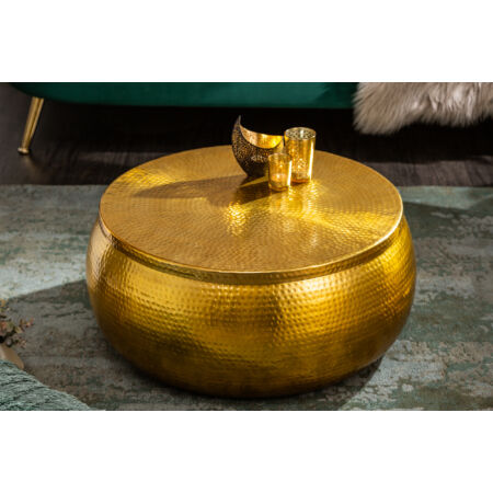 Marrak dohányzóasztal - arany - 70 cm - tárolóval