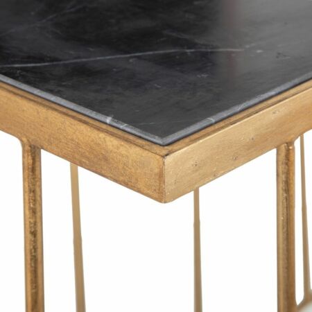 Adan arany konzolasztal fekete márvány asztallappal - 80 cm