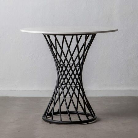 Leon fekete étkezőasztal márvány asztallappal - 75,5 cm