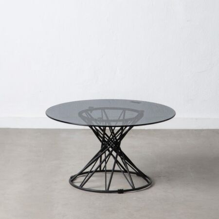 Girona fekete dohányzóasztal üveg asztallappal - 70 cm