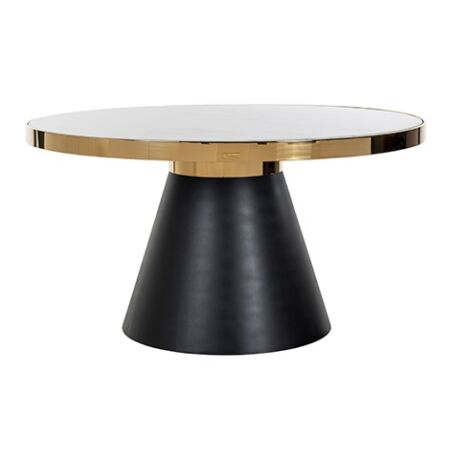 Odin fehér márvány - arany - fekete asztal - 140 cm