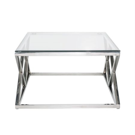 Paramount üveg-ezüst dohányzóasztal - 120 cm