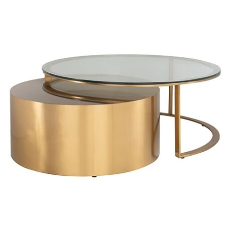 Orlan üveg-arany dohányzóasztal szett - 105 cm