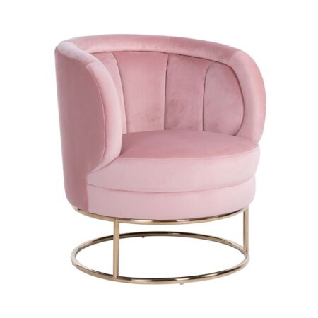 Felicia rózsaszín bársony fotel arany lábbal - 75 cm
