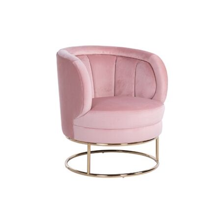 Felicia rózsaszín bársony fotel arany lábbal - 75 cm