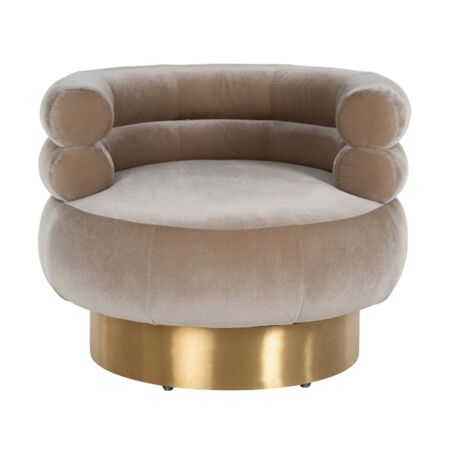 Fayah homokszínű forgatható fotel - arany lábbal - 84 cm