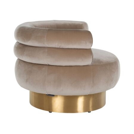 Fayah homokszínű forgatható fotel - arany lábbal - 84 cm