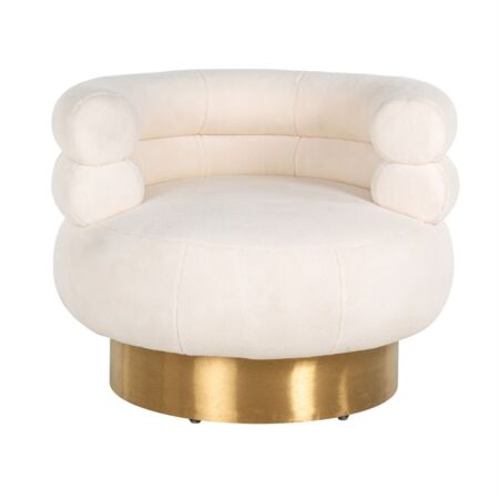 Fayah fehér forgatható fotel - arany lábbal - 84 cm