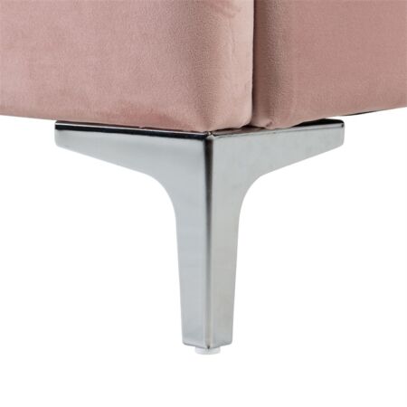 Belmond rózsaszín bársony ágy ezüst lábakkal - 120x200 cm