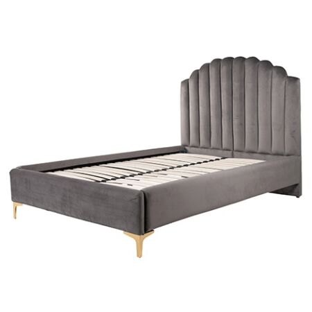 Belmond sötétszürke bársony ágy ezüst lábakkal - 120x200 cm