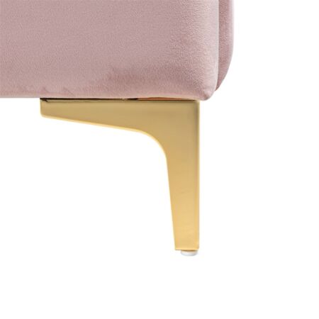 Belmond rózsaszín bársony ágy ezüst lábakkal - 180x200 cm