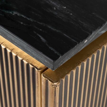 Ironville TV-szekrény fekete márvány - arany - 170 cm