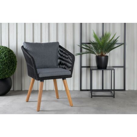 Chania prémium kerti szék - szürke és fekete