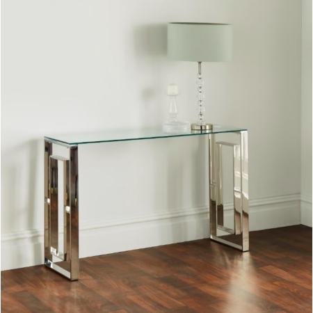 Milano üveg-ezüst konzolasztal - 120 cm