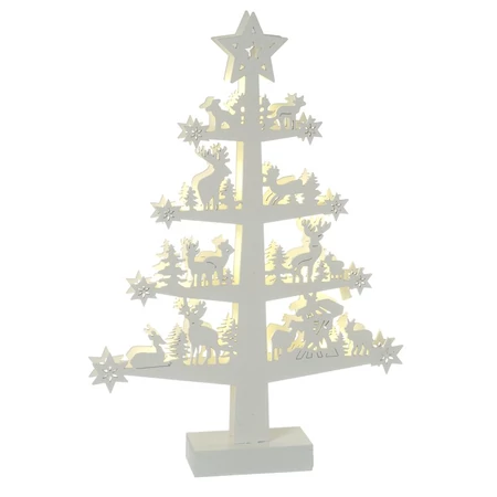 Rénszarvas "család-fa" LED világítással-  32.5 x 5.5 x 47 cm