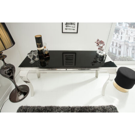 BARI konzolasztal - fekete üveglappal - 140 cm