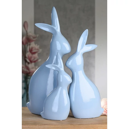 Kerámia nyuszi kicsi - halványkék - 30 cm