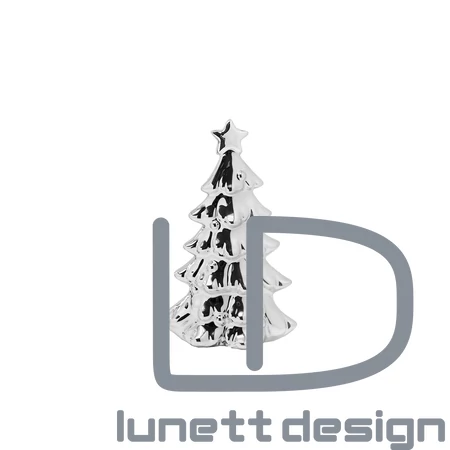 Ezüst fenyőfa dekoráció - 16 cm