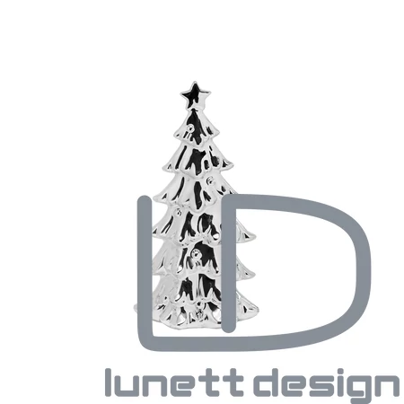 Ezüst fenyőfa dekoráció - 22 cm